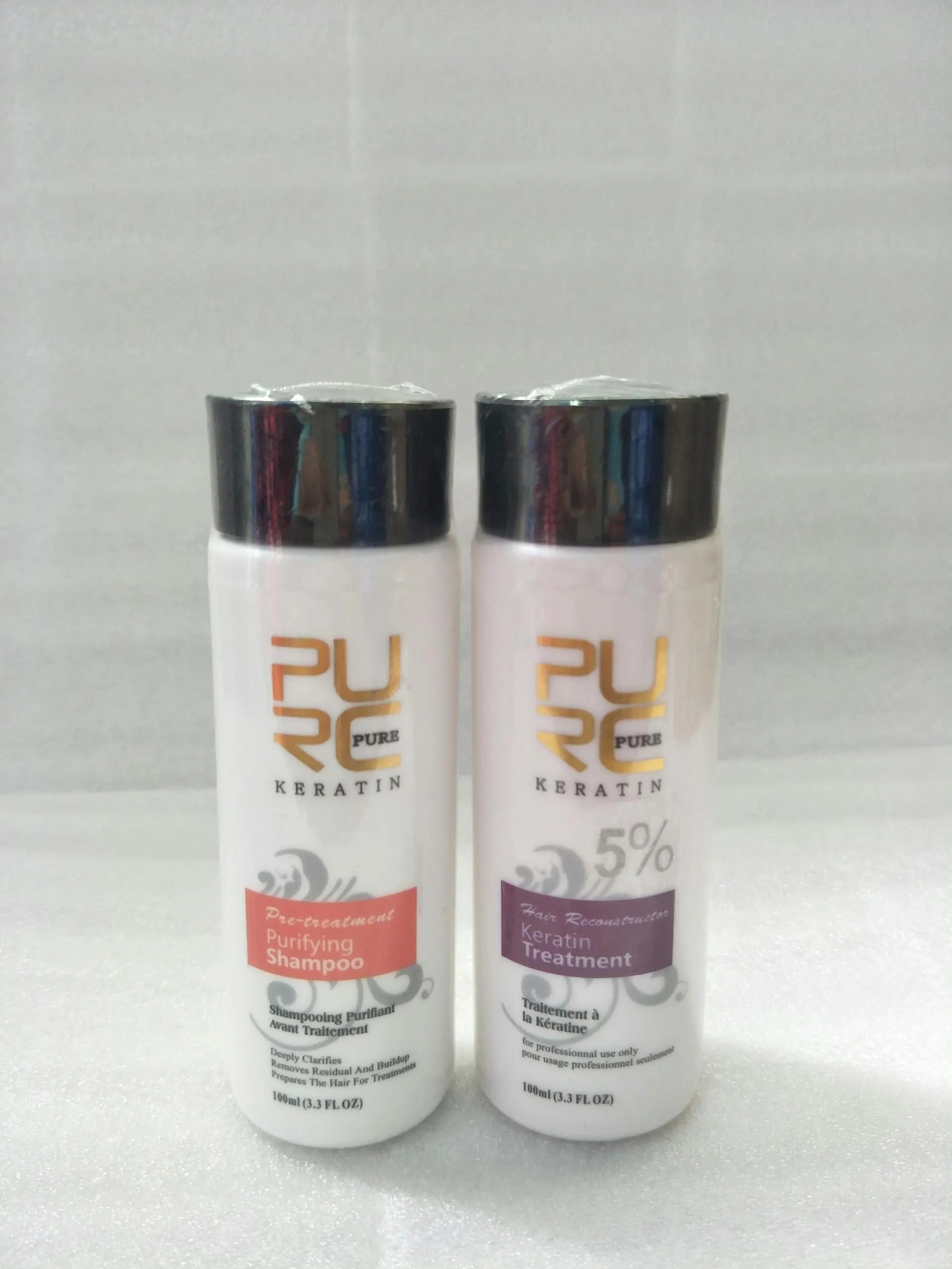 PURC Brazilian Keratin Hair Treatment & Purifying Shampoo – Straightens, Repairs & Smooths Damaged Hair (2 x 100ml Set)