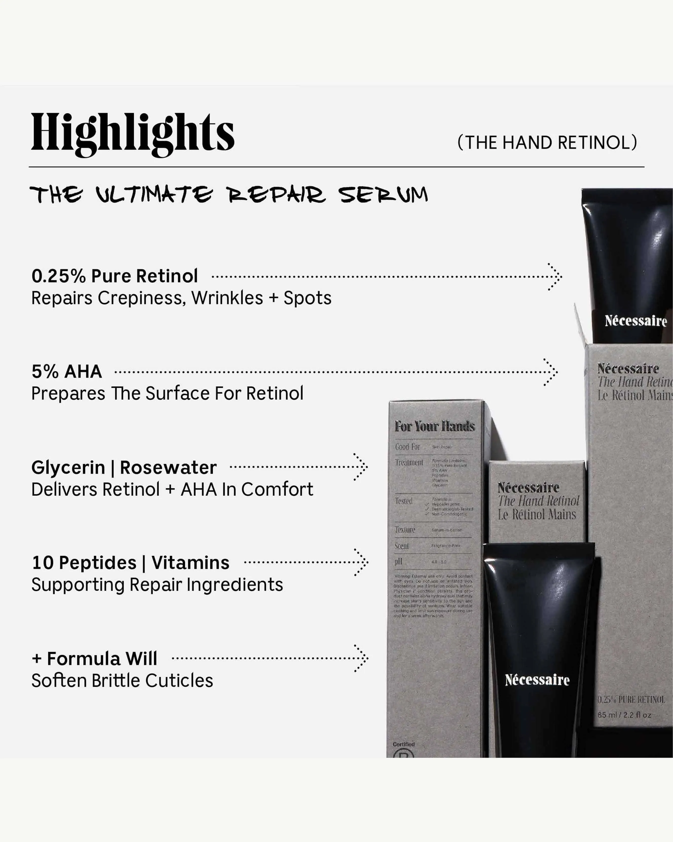 The Hand Retinol - Repair Treatment with 0.25% Pure Retinol   5% AHA